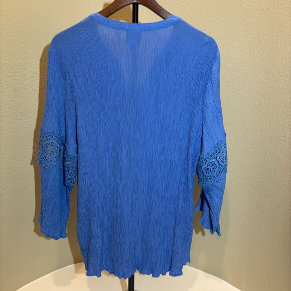 💙 Ruby Rd. Women Turquoise Tunic Boho Chic Meets Effortless Comfort - Picture 6 of 12